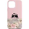 Animal Print Cute And Fun Custodia per iPhone 13 Pro Max Lazy Cat Sleepy Rose rosa pastello floreale rosa cipria