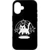 Y2K 90s Cat Tomcat Kitten Pixel Art Custodia per iPhone 16 Pixel 90s Y2K Scary Cat Tomcat è spaventato sotto la coda stellata
