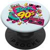 Funny Nineties 90s Costume Party Back to Retro Back to 90s Nostalgia Roller Skate Boombox Occhiali da sole PopSockets PopGrip Adesivo
