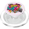 Funny Nineties 90s Costume Party Back to Back to 90s Nostalgia Roller Skate Boombox Cassette anni Novanta PopSockets PopGrip per MagSafe