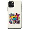 Funny Nineties 90s Costume Party Back to Custodia per iPhone 11 Pro Retro Back to 90s Cassette Boombox Roller Skate Cube