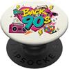 Funny Nineties 90s Costume Party Back to Cube per pattini a rotelle Boombox, stile retrò, stile vintage, anni '90 PopSockets PopGrip Adesivo