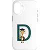 Timowo Studio Custodia per iPhone 16 Giraffa Diploma Lettera D Alfabeto Animale
