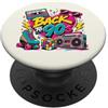 Funny Nineties 90s Costume Party Back to Retro Back to 90s Cassette Boombox Roller Skate Cube PopSockets PopGrip Adesivo