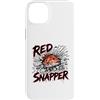 Offshore Red Snapper Fishing Angler Custodia per iPhone 14 Plus Follia della pesca in acqua salata in mare aperto di Red Snapper