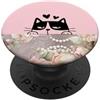 Animal Print Cute And Fun Lazy Cat Sleepy Rose rosa pastello floreale rosa cipria PopSockets PopGrip Adesivo
