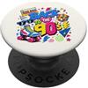 Funny Nineties 90s Costume Party Back to Cube per pattini a rotelle Boombox, stile retrò, stile vintage, anni '90 PopSockets PopGrip Adesivo
