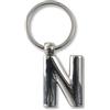 if Portachiavi in metallo personalizzabile con lettere dell'alfabeto N, 7 cm, argento, Argento, 7 cm, Classico