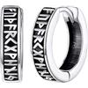 Bewenda Orecchini a cerchio vichinghi da uomo, orecchini a cerchio vichinghi con vecchio Futhark rune, rune Huggies, orecchini a cerchio piccoli, unisex punk orecchini con scatola - nero/argento, 16