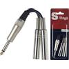 Stagg 16120 1 x maschio/2 x jack mono femmina adattatore splitter a Y - nero