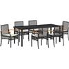 vidaXL Set da Pranzo per Giardino con cuscino Rattan Mobili pranzo esterni vidaXL