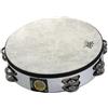 Remo Tamburello da 20 cm 8" con pelle naturale con 16 paia di piattini colore bianco