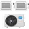 Midea Climatizzatore Condizionatore Midea Console Pavimento Dual 9000 + 12000 BTU con U.E. M2OE-18HFN8-Q INVERTER Classe A++/A+ R32