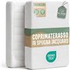 BCSHOP Coprimaterasso Matrimoniale 180x200x 27cm Elasticizzato con Angoli - Copri Materasso Matrimoniale in Spugna Jacquard Certificato Oeko Tex - Lavabile e Regolabile per Materassi a 2 Piazze