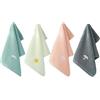 Vauki Set di 4 asciugamani carini 25 x 45 cm, piccoli asciugamani con motivo ricamato meteo - In puro cotone morbido - Piacevole sulla pelle - Mini asciugamani assorbenti - Per asciugare e pulire