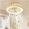 GLOFAN 46cm Ventilatore da Soffitto con Luce Silenzioso, 3000k-6500k&1800K Plafoniera Regolabile Lampadario Ventilatore,6 Velocità,Timer,Funzioni di Memoria,Plafoniera Ventilatore per Camera da Letto