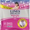 Lines specialist maternity mutandina assorbente per perdite post parto misura medium 12 pezzi - LINES - 977699964