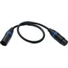 SYSTEM-S Cavo audio XLR 50 cm 3 pin maschio a femmina adattatore in nero