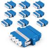 1aTTack.de 10x connettori Keystone in fibra ottica OS1 / OS2 (UPC o PC) LC-Quad femmina a LC-Quad femmina monomodale blu