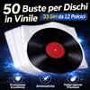 50 Buste per Dischi in Vinile 33 Giri da 12 Pollici Antistatiche Polipropilene