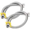 Vauki Tubo flessibile 1/2, 2 pezzi 20 cm, tubo corazzato in acciaio inox, prolunga per rubinetto, tubo flessibile di collegamento in acciaio inox per rubinetto valvola angolare