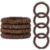 ZOUIQSS Elastici per capelli in 100% pura seta di gelso, 4 pezzi, nessun danno, elastici per capelli da donna, per la cura quotidiana dei capelli (caffè)