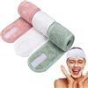 OMBRISA Fasce per il viso da spa, 3 pezzi, fascia regolabile per lavaggio del viso, a doppio strato, in pile di corallo, con nastro magico, per trucco, doccia, bagno, impacchi per il viso, sport
