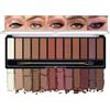 TESGADGETS Palette di ombretti con 12 colori in tonalità calde, opaco, brillante e glitter, set di trucco per occhi marrone ruggine e alta pigmentazione con pennello incluso