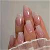 Bkemkri 24 Pezzi Unghie Finte Press On Nails Gel Francese Corte Quadrate, Rosa Lucido e Latteo da Ballerina, Acrilico Copertura Completa Premere Sulle Unghie per Donna e Ragazze Nail Art Decorazione