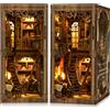 Kit Book Nook DIY per Adulti - Casa in Miniatura Con Luci LED Da Montare, Modell