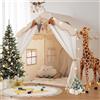Does not apply 2 in 1 Tenda per Bambini , Tenda Casetta Da Gioco Con 2 Porte E 4 Finestre, Tend