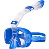 Opurtdor Set di maschere da snorkeling per adulti, maschera anti-appannamento a mezza faccia, con vista panoramica e occhialini da nuoto anti-perdite, per bambini e adulti