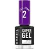 Rimmel London Smalto Unghie Super Gel, 12 ml, Top Coat, Effetto Gel a Lunga Durata, 001 Transparente