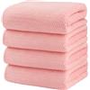 Set Di 4 Asciugamani Da Bagno in Microfibra, Ultra Morbidi, Altamente Assorbenti