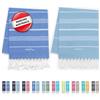 Telo Mare (Set Di 2) - 100% Cotone Bio, 95 X 180 Cm, Prelavato, Assorbente, Asci