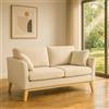 DecHome - Divano 2 Posti Scandinavo in Tessuto effetto Lino Dimensioni 137x78x78 cm colore Beige