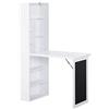 DecHome - Scrivania Pieghevole con Libreria e Lavagna per Camera e Ufficio Bianco - 804DHWT2