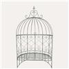 KeyHome Store Panchina Pagoda da Giardino in Ferro Verde Inglese 120x62x210 cm
