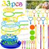 ZLPBAO 33 Pezzi Bolle di Sapone Set, Kit bolle di Sapone Giganti per Bambini con Vassoio, Bolle di Sapone per Bambini, Festa di Compleanno, Matrimonio, Giochi al Coperto e all'Aperto per Fare Bolle