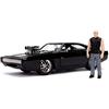 Jada Toys Fast & Furious 1970 Dodge Charger Street, Auto Giocattolo con Personaggio Dominic Toretto, Porte apribili, Bagagliaio, Cofano Rimovibile, Nero, Colore, 253205000