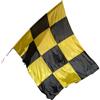 BANDIERA GIALLO NERO IN POLIESTERE, 2 x 3 M, A SCACCHI CUCITO, CON ASTA in regal