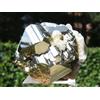 Minerali *** LUCENTISSIMA PIRITE PENTAGONALE/FORMA COMPLESSA con CALCITE Perù