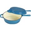 Set Casseruola E Padella per Grigliare 2 in 1, Casseruola in Ghisa Con Coperchio