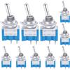 10 Pezzi Mini Interruttore a Levetta On/Off 2 Posizioni 2 Pin SPST Metallo Inter