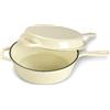 Casseruola E Padella per Grigliare 2 in 1, Padella in Ghisa per Arrostire Con Co