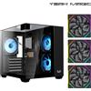 yeah magic Case MATX Yeah Magic Cube Di Alta Gamma Con Tre Lati in Vetro, Vista Panoramica,