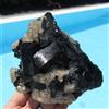 Minerali *** GRANDI TORMALINE NERE SCHORLITE TERMINATE su QUARZO Brasile