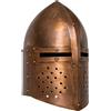 Elmo da Cavaliere Medievale Romano LARP in Acciaio e Rame Armatura vidaXL