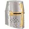 Elmo da Cavaliere Medievale Romano LARP in Acciaio e Rame Armatura vidaXL