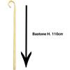 Bastone da passeggio H110cm legno x anziani leggero resistente pastore mandriano